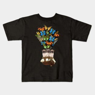 Pugs Dog Butterfly Hot Air Balloon Kids T-Shirt